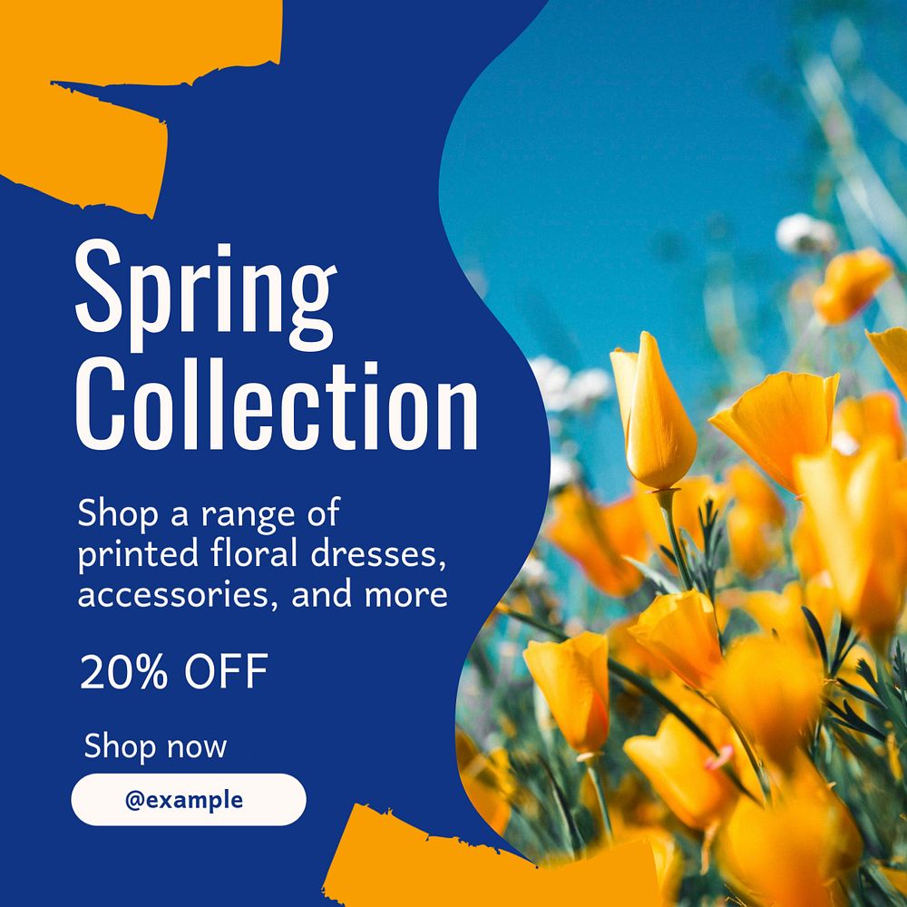 Spring collection Instagram post template, editable text