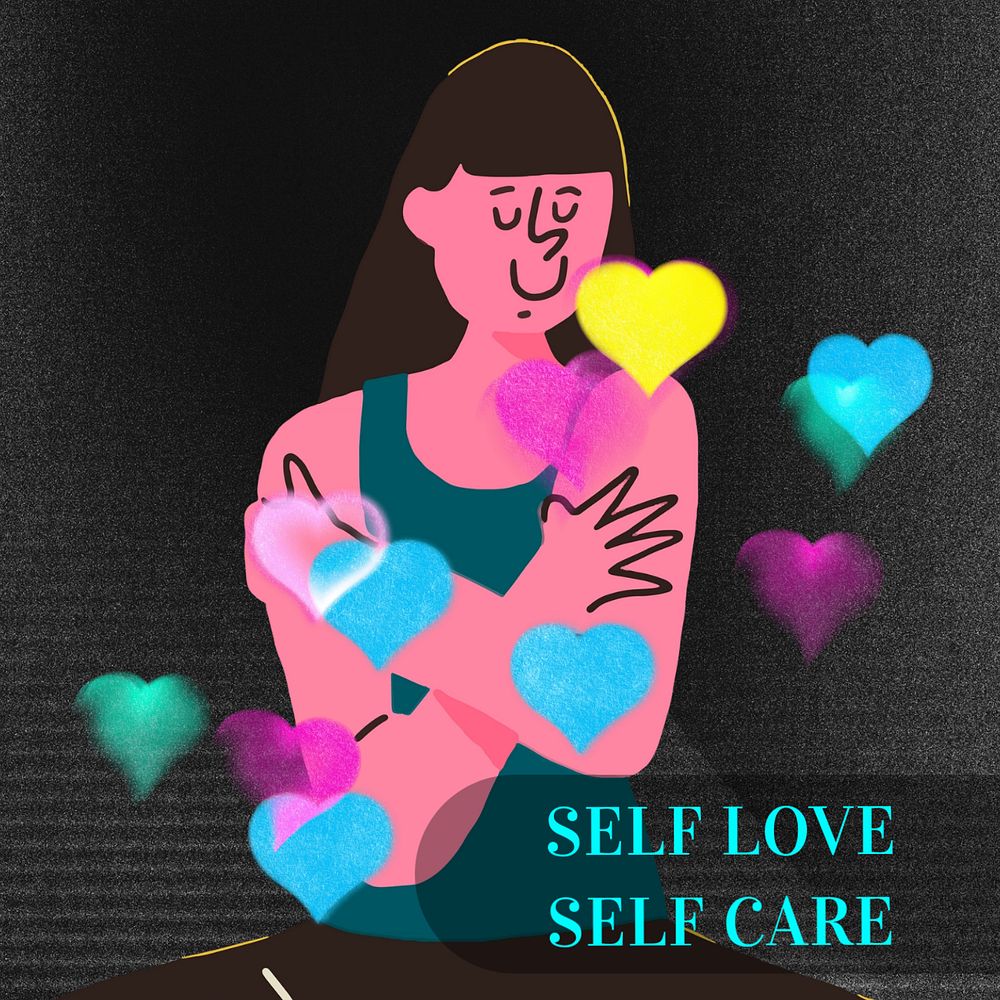 Self love self care Instagram post template, editable text