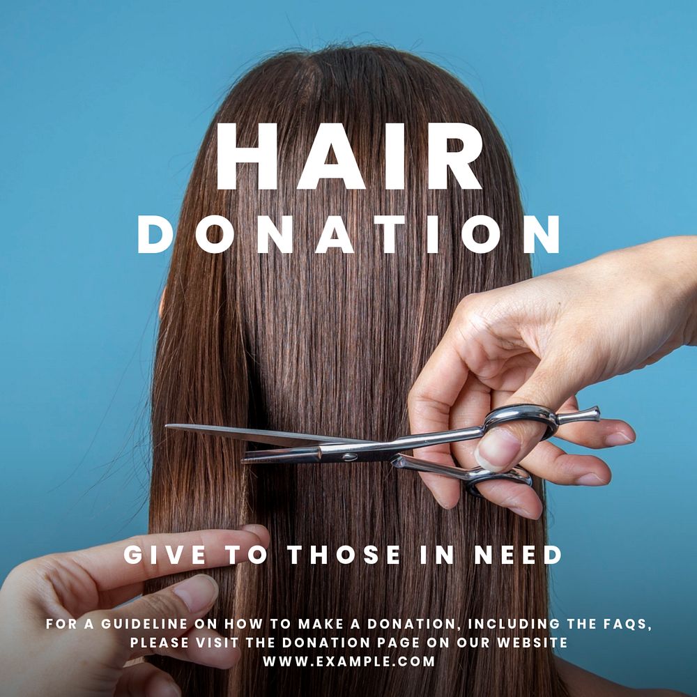 Hair donation Instagram post template, editable text