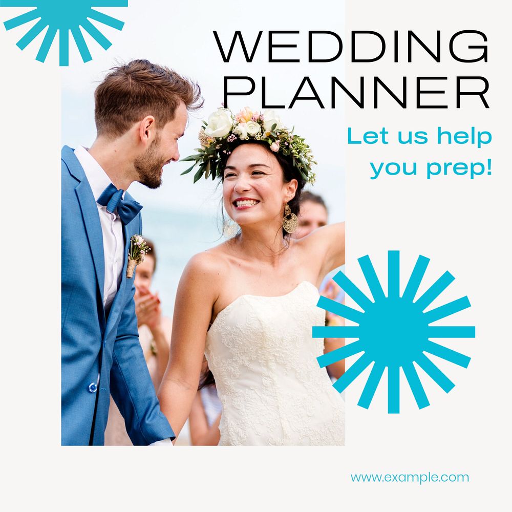 Wedding planner Instagram post template, editable text