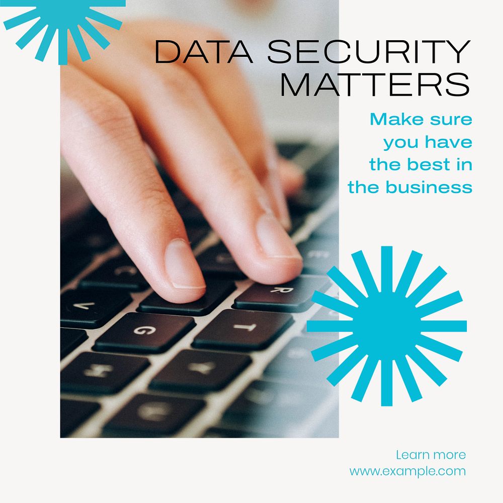 Data security Instagram post template, editable text