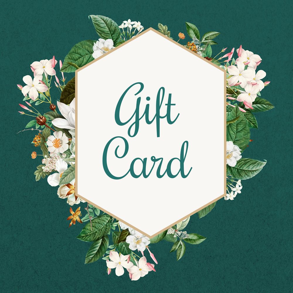 Gift card Instagram post template, editable text