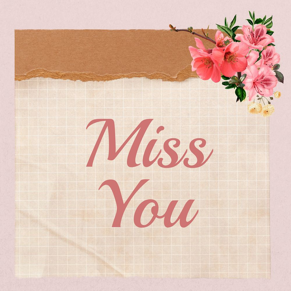 Miss you Instagram post template, editable text