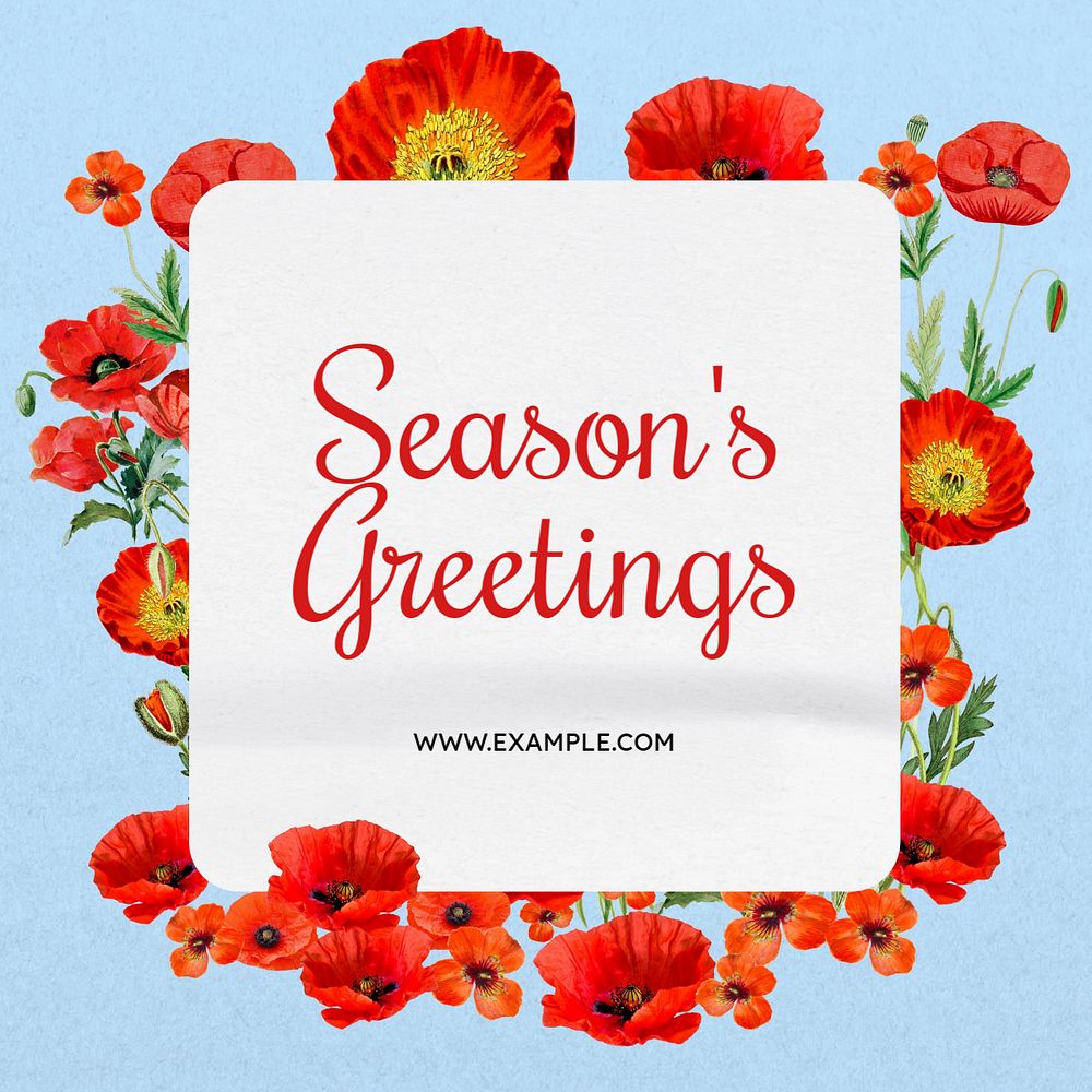 Seasons greetings Instagram post template, editable text