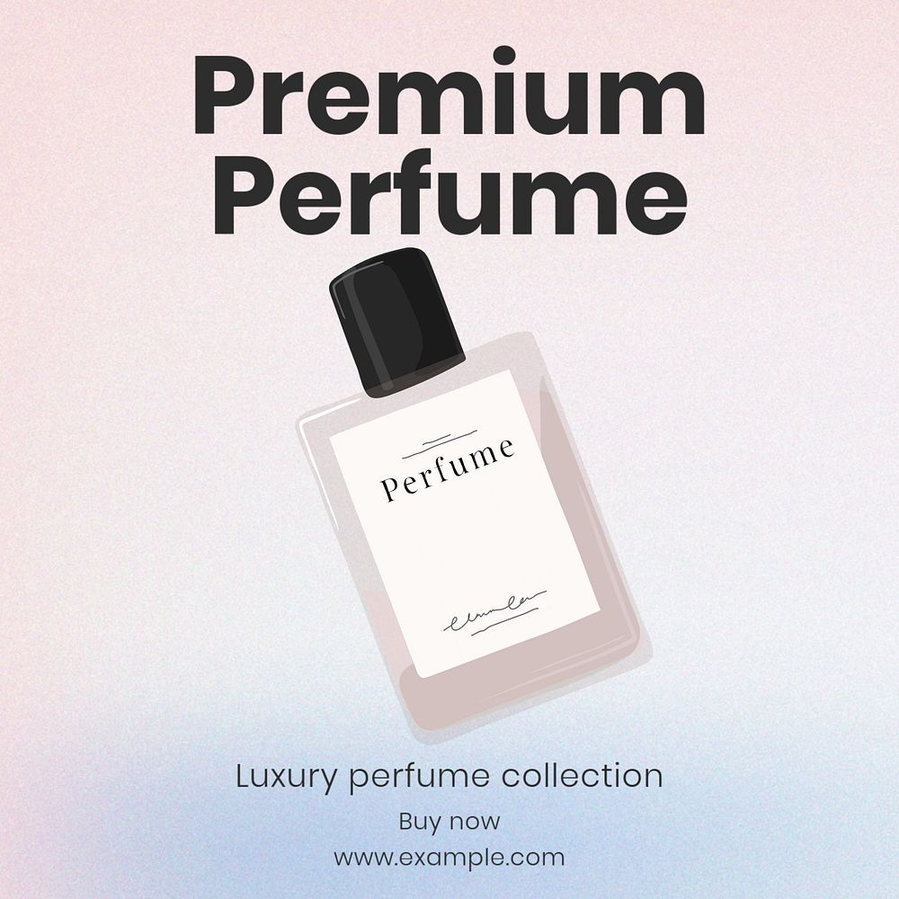 Premium perfume Instagram post template, editable text