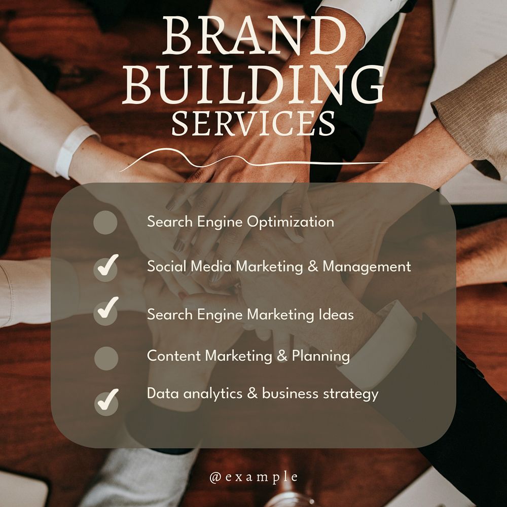 Brand building services Instagram post template, editable text