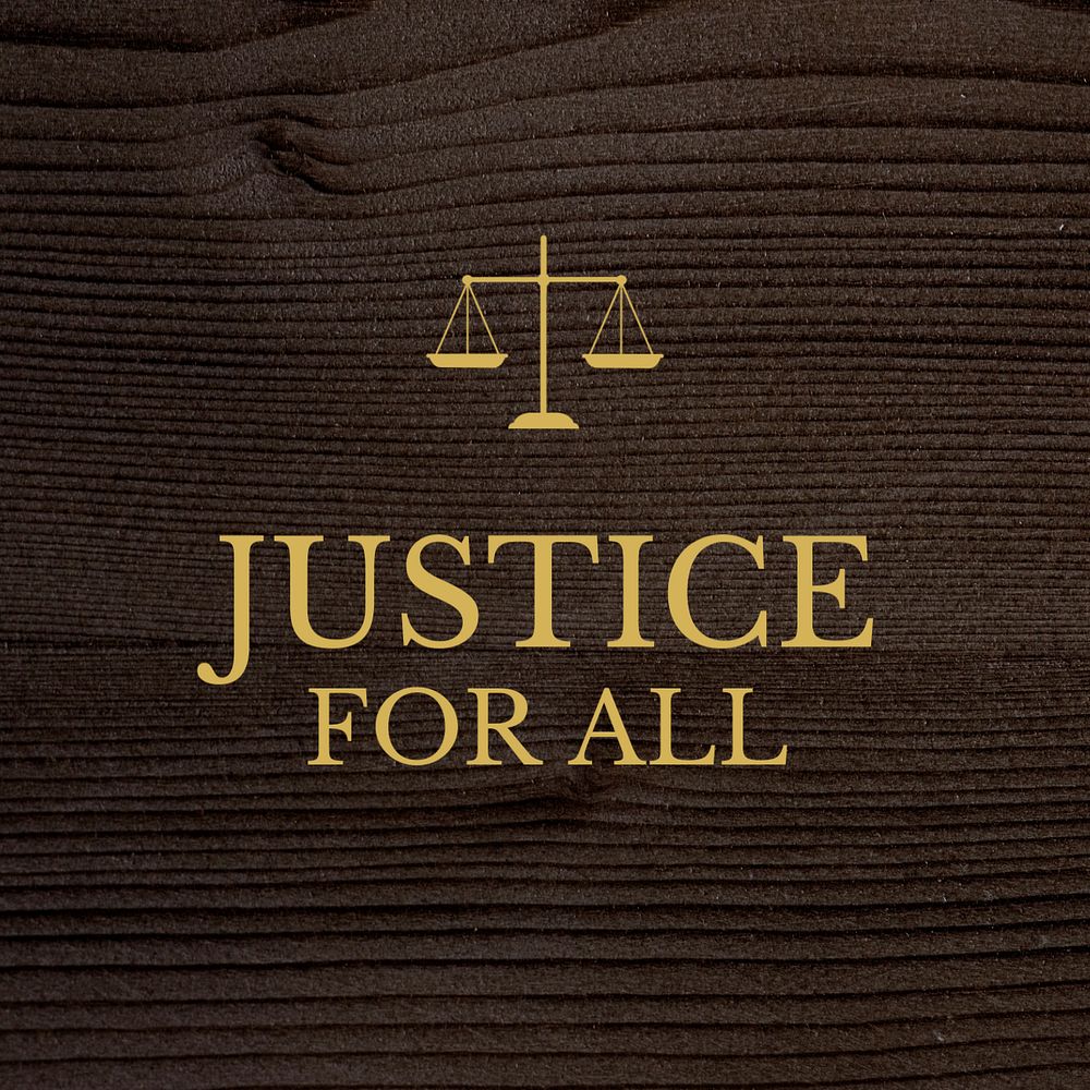 Justice for all Instagram post template, editable text