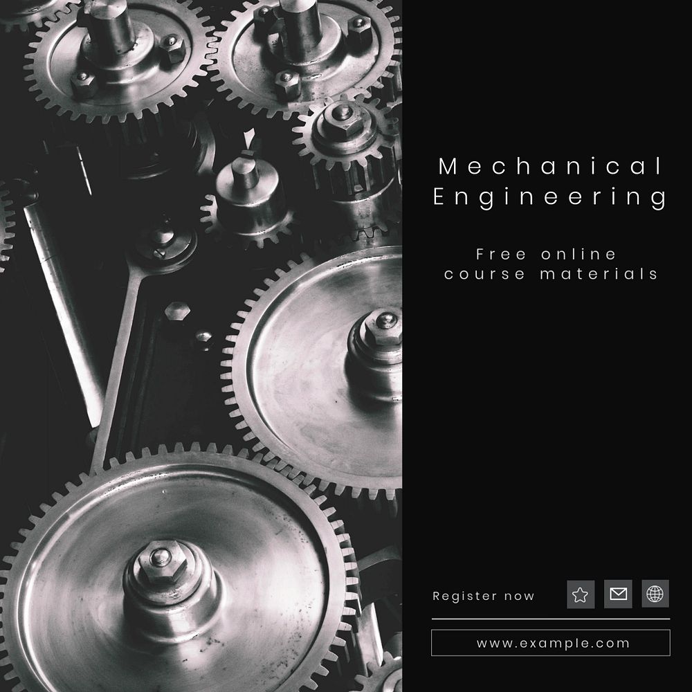 Mechanical engineering Instagram post template, editable text