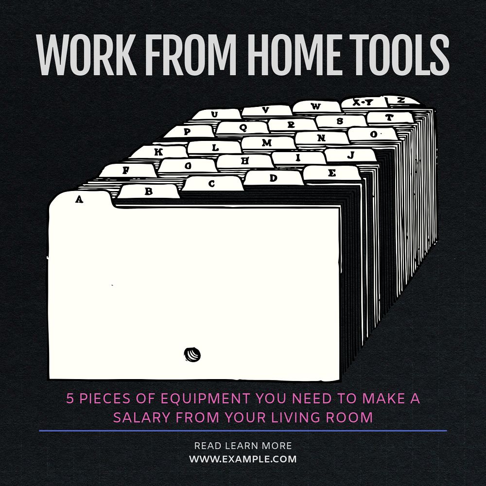 Work from home Instagram post template, editable text