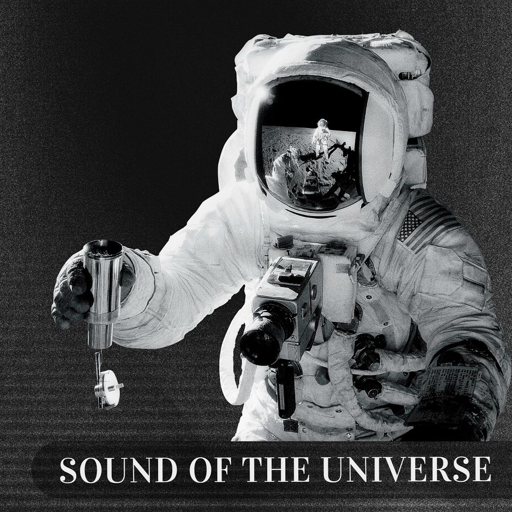 Sound of universe Instagram post template, editable text