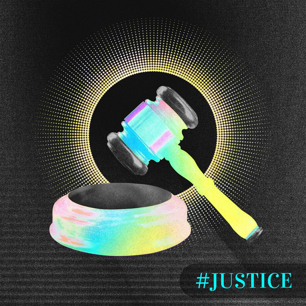 Justice Instagram post template, editable text