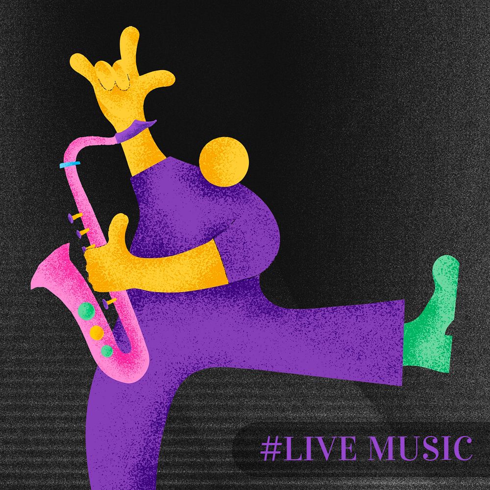 Live music Instagram post template, editable text