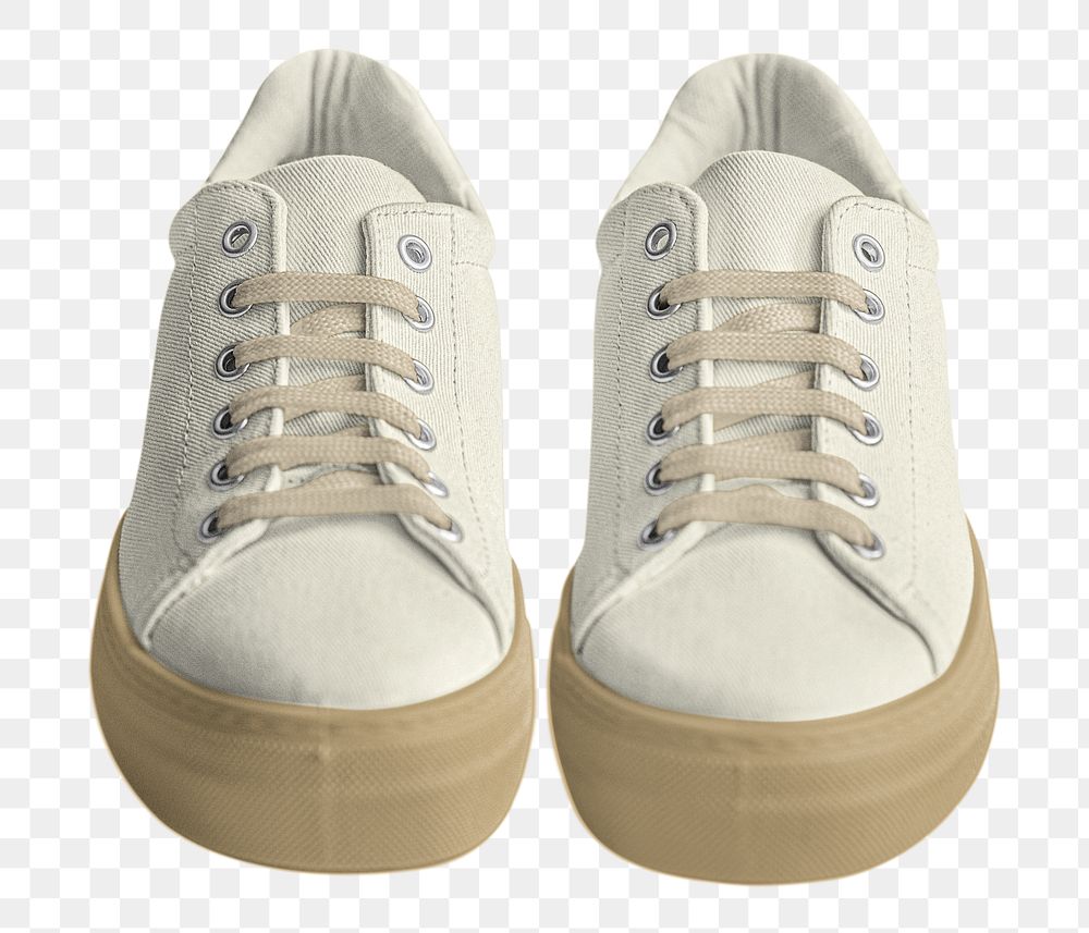 Off-white canvas sneakers png mockup element, editable street fashion design