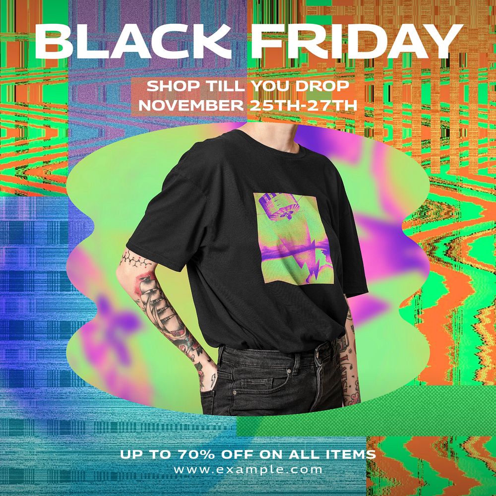 Black Friday Instagram post template, editable text