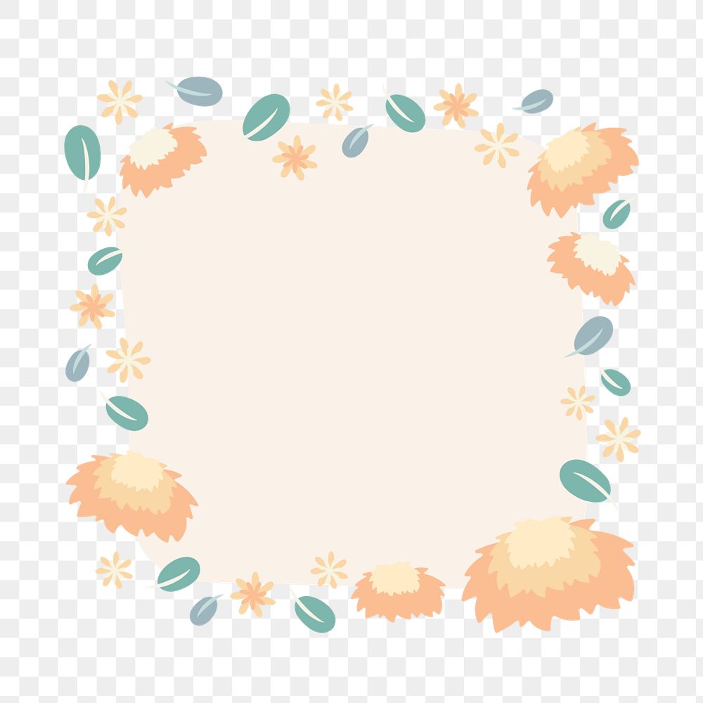 Oval flower png design on transparent background, editable design