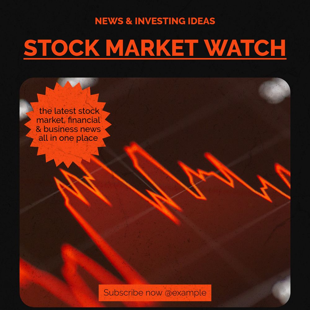 Stock Market Watch  Instagram post template, editable text