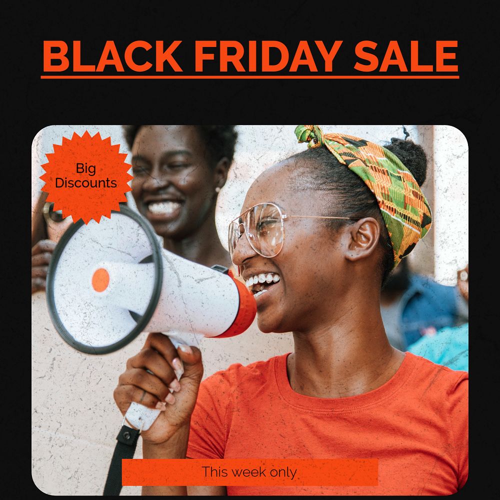 Black Friday   Instagram post template, editable text