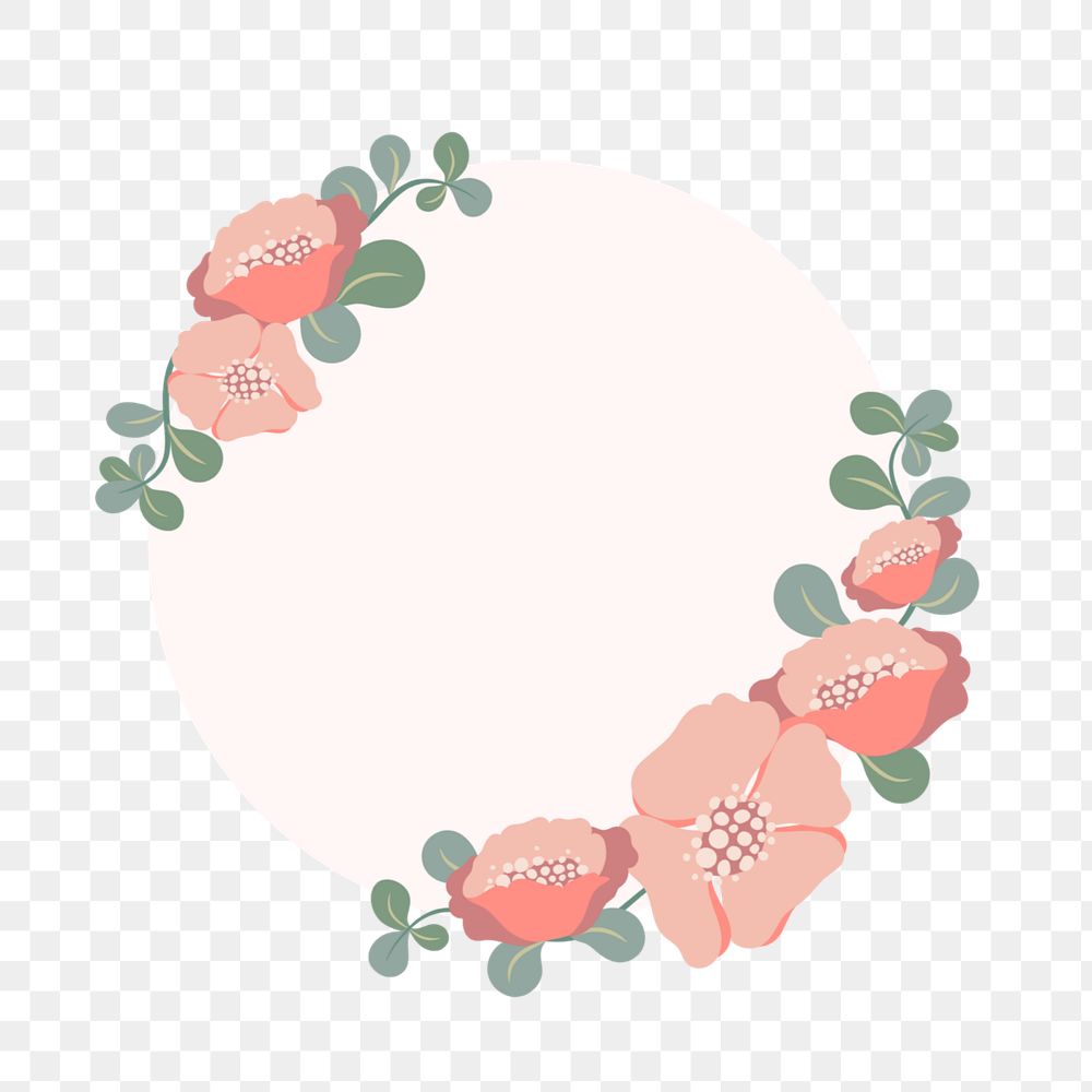 Pastel flower png border on transparent background, editable design