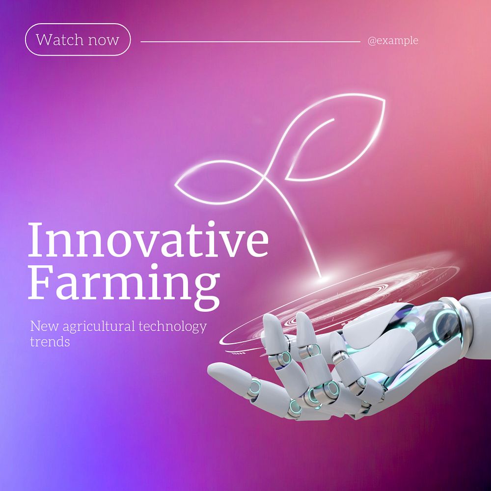 Innovative farming Instagram post template, editable text