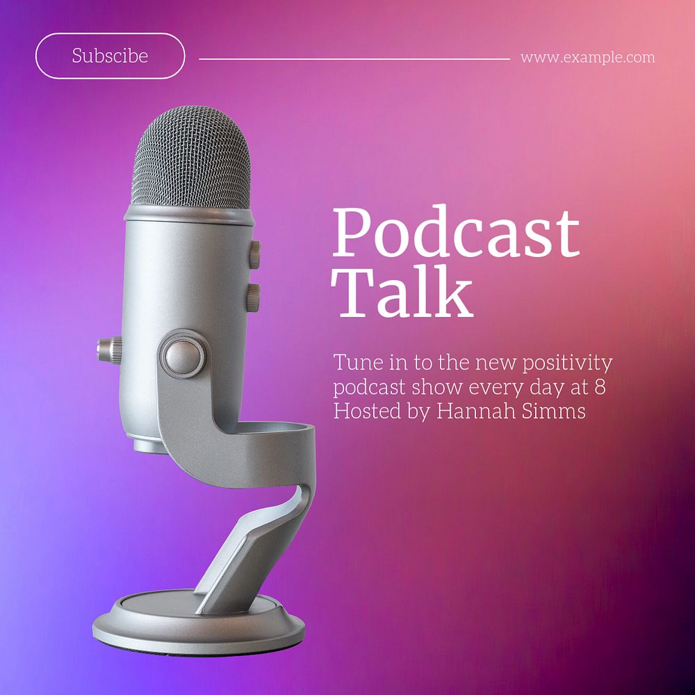 Podcast talk Instagram post template, editable text