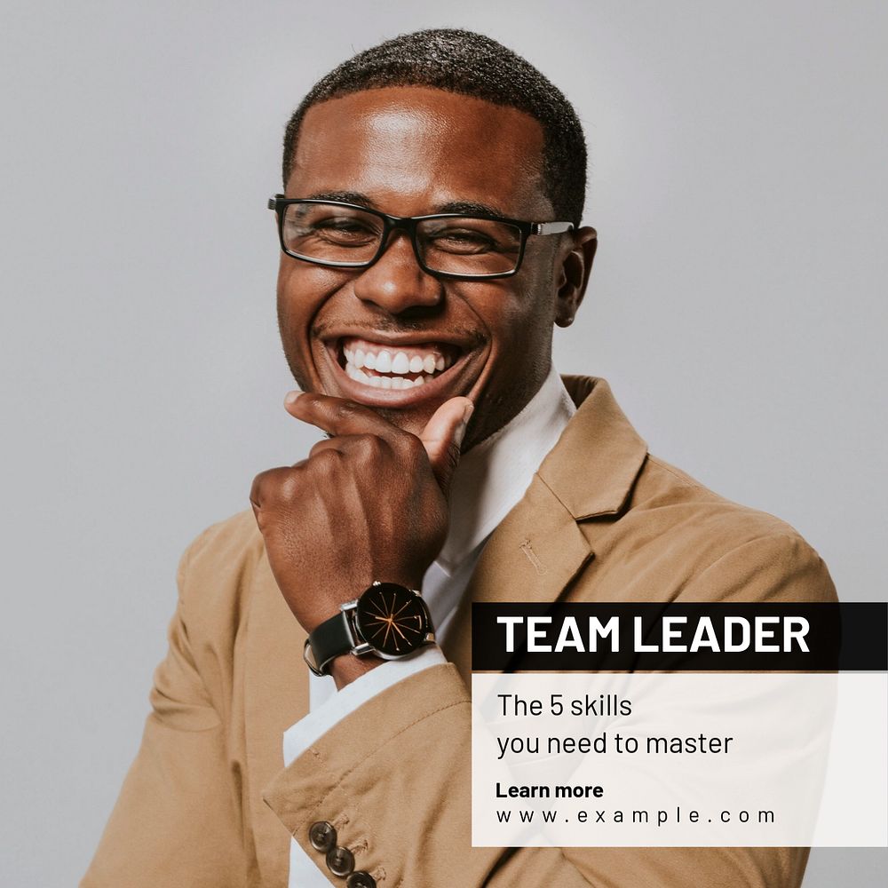 Team leader Instagram post template, editable text