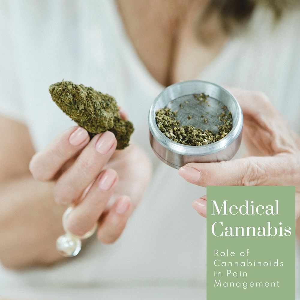 Medical cannabis Instagram post template, editable text