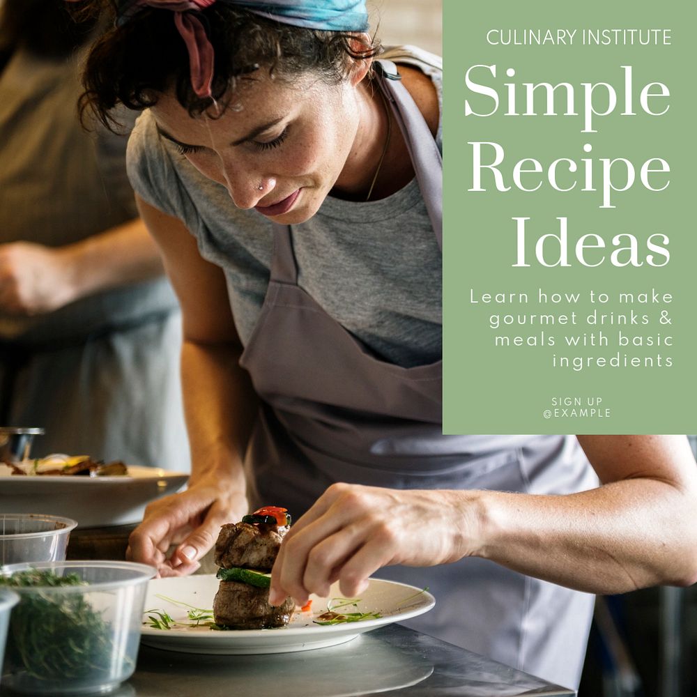 Recipe ideas Instagram post template, editable text