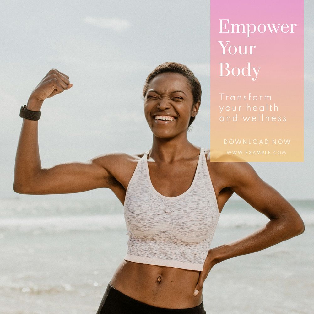 Health wellness body Instagram post template, editable text