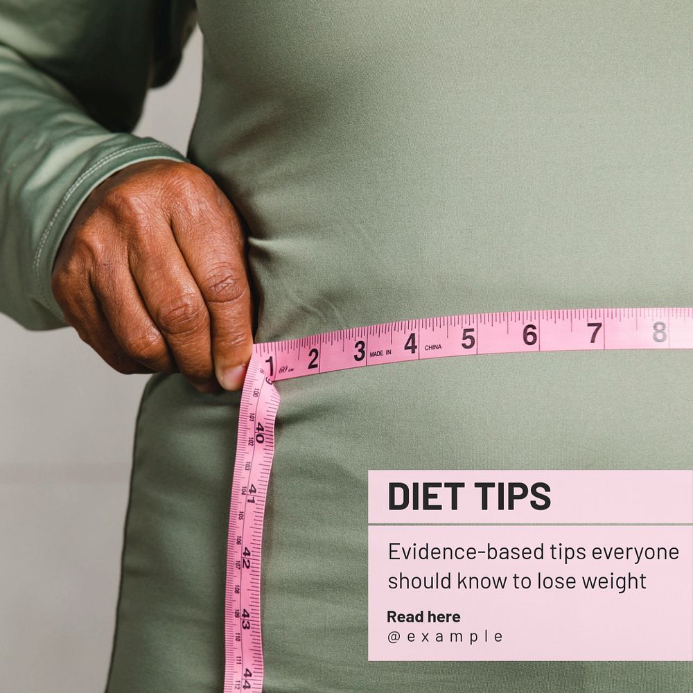 Diet tips Instagram post template, editable text