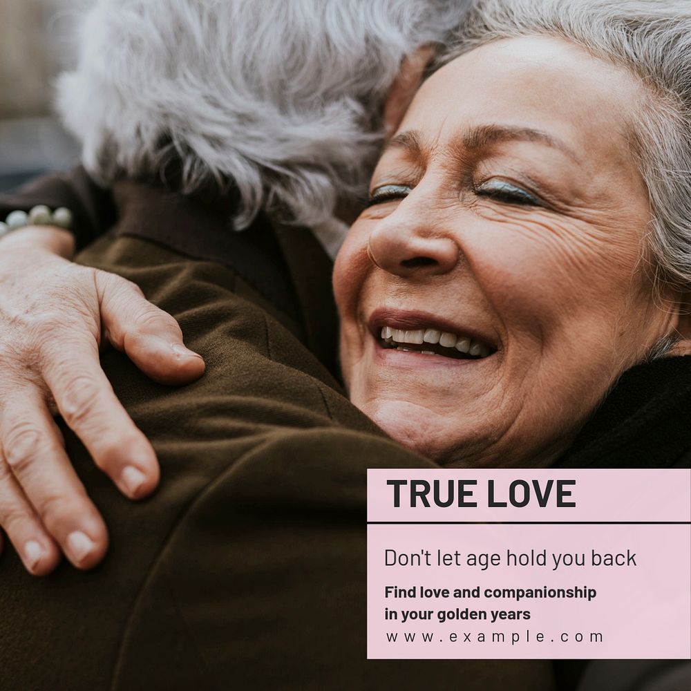 True love Instagram post template, editable text