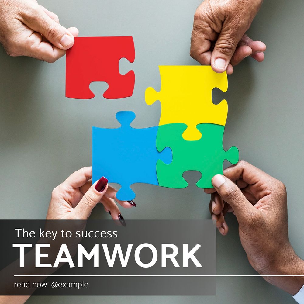 Teamwork Instagram post template, editable text