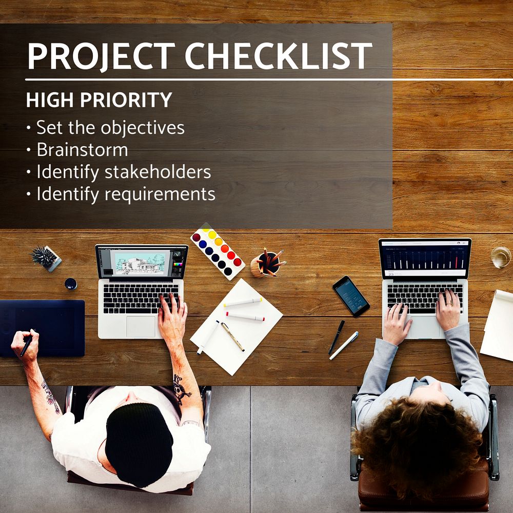 Project checklist Instagram post template, editable text