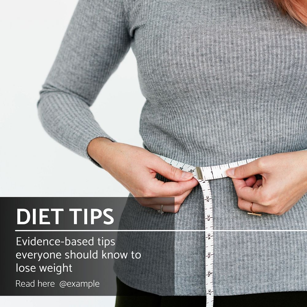 Diet tips Instagram post template, editable text