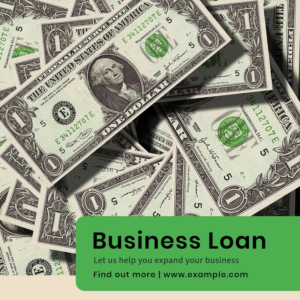 Business loan Instagram post template, editable text