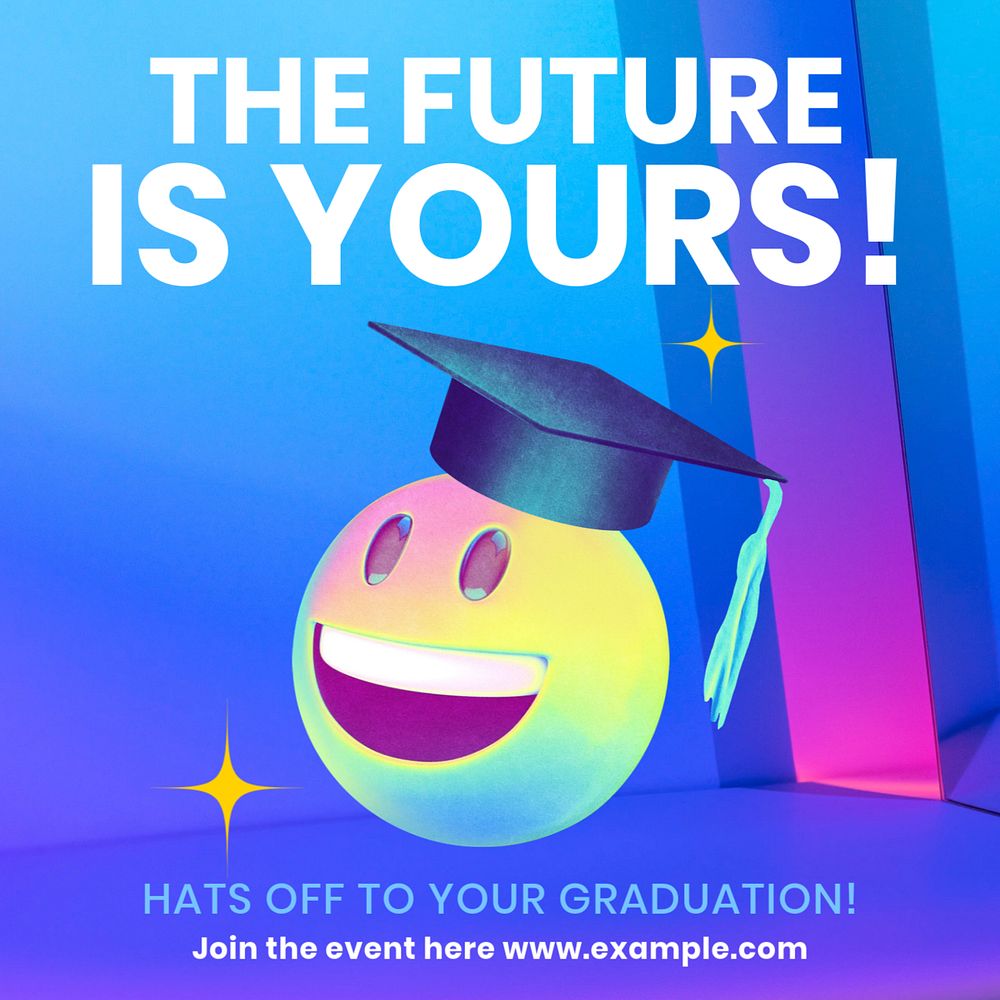 Graduation day Instagram post template, editable text