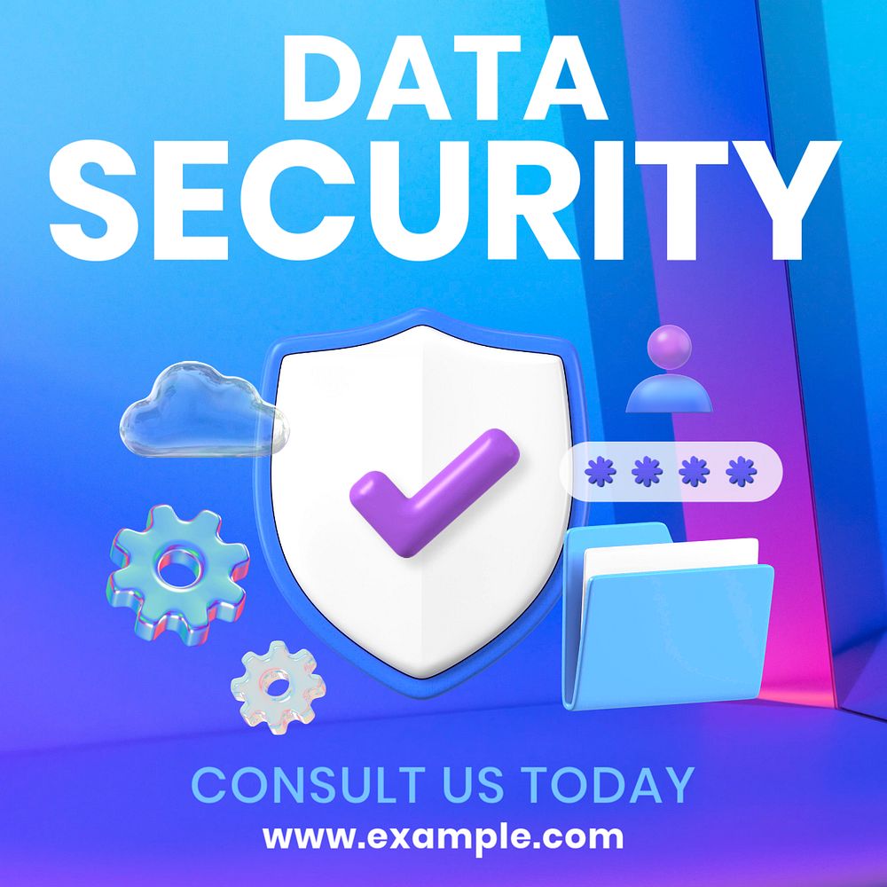 Data protection Instagram post template, editable text