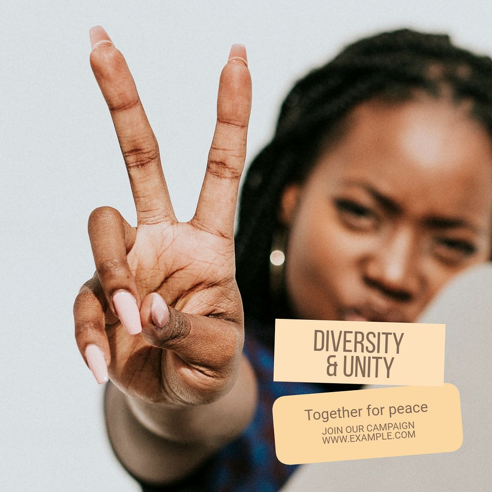 Diversity & unity Instagram post template, editable text