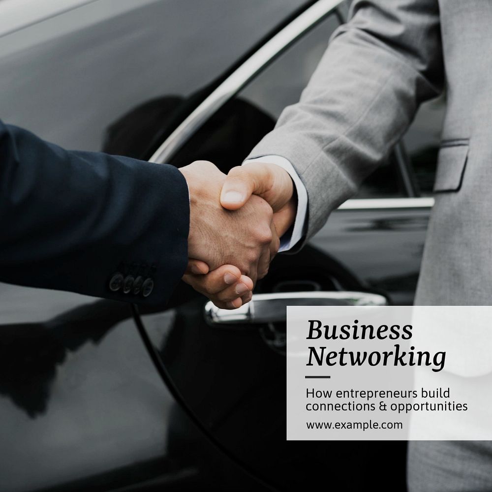 Business networking Instagram post template, editable text