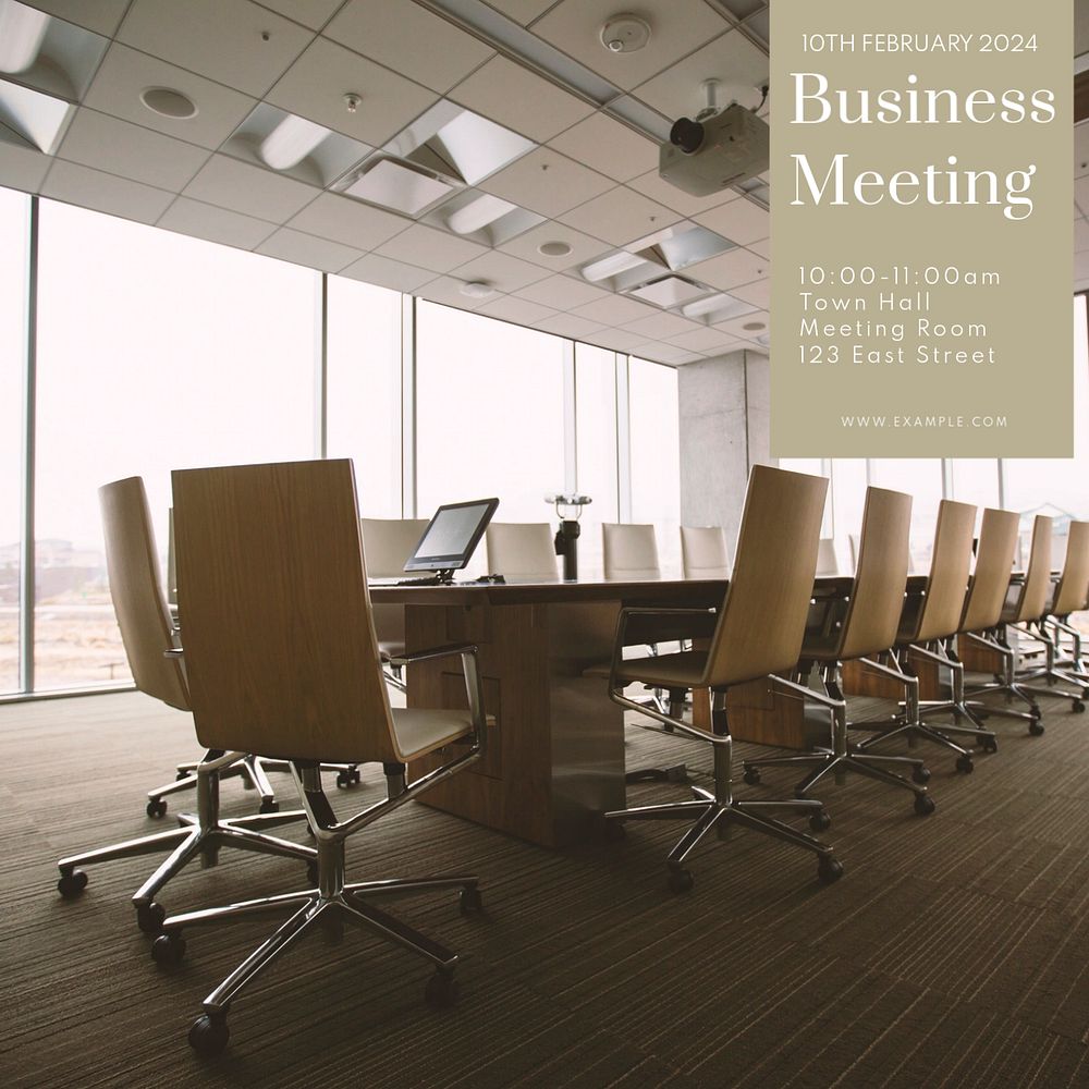 Business meeting Instagram post template, editable text