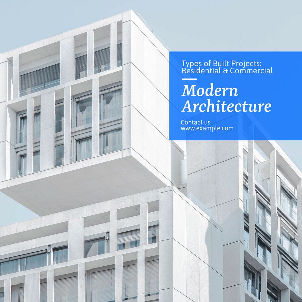 Modern architecture Instagram post template, editable text