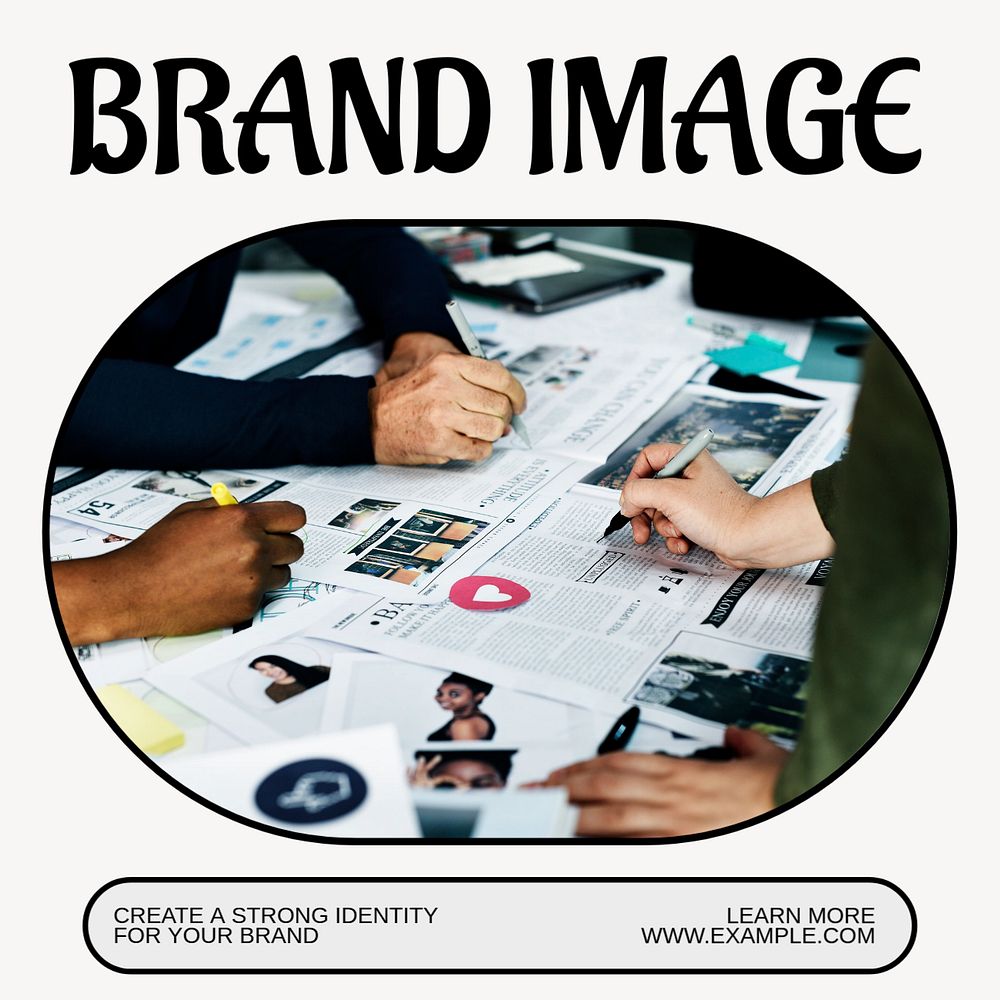 Brand image Instagram post template, editable text