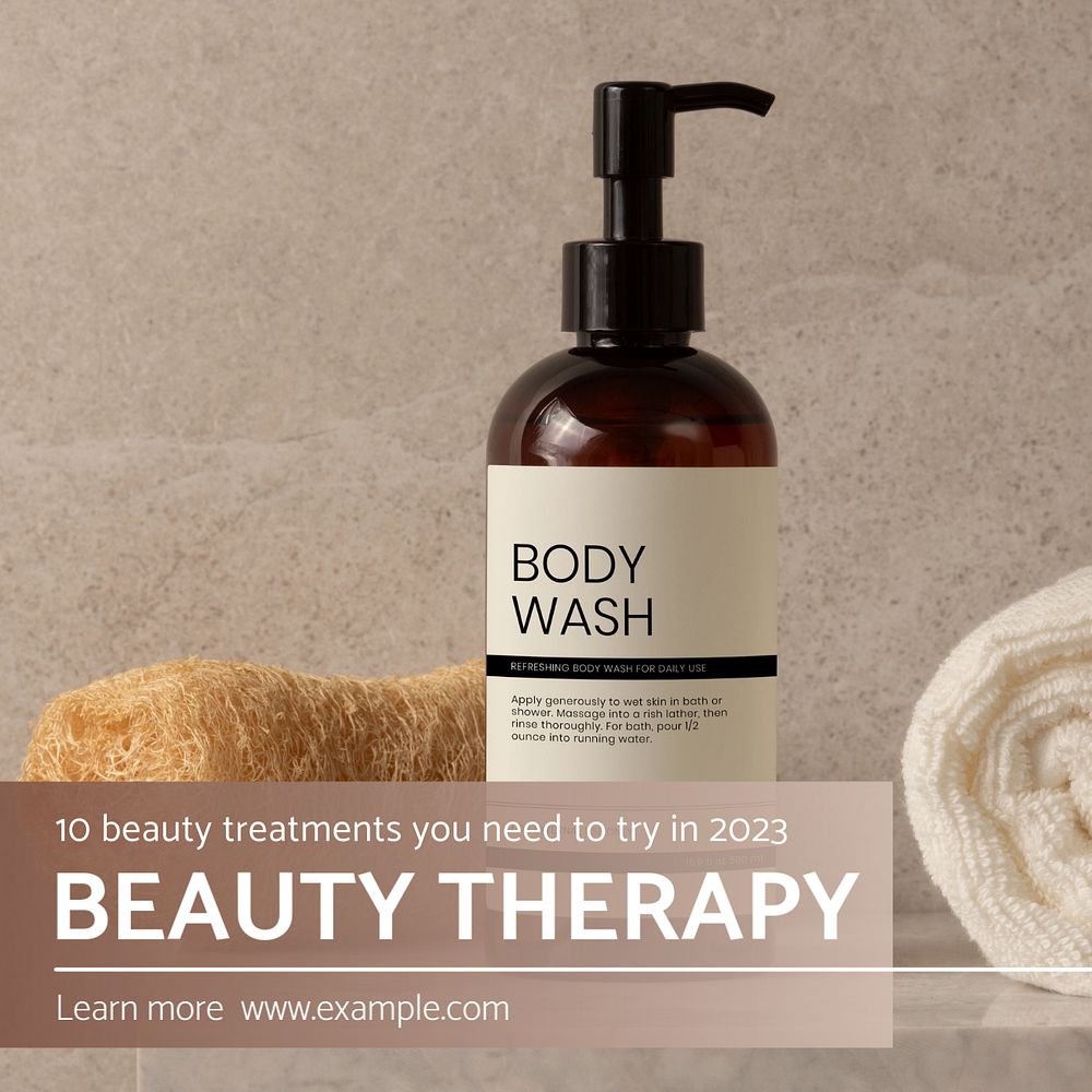 Beauty therapy Instagram post template, editable text