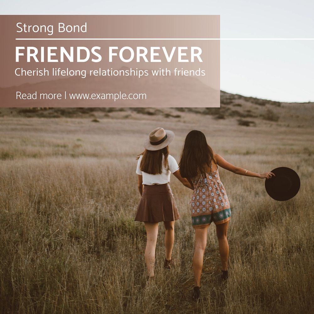 Friends forever Instagram post template, editable text