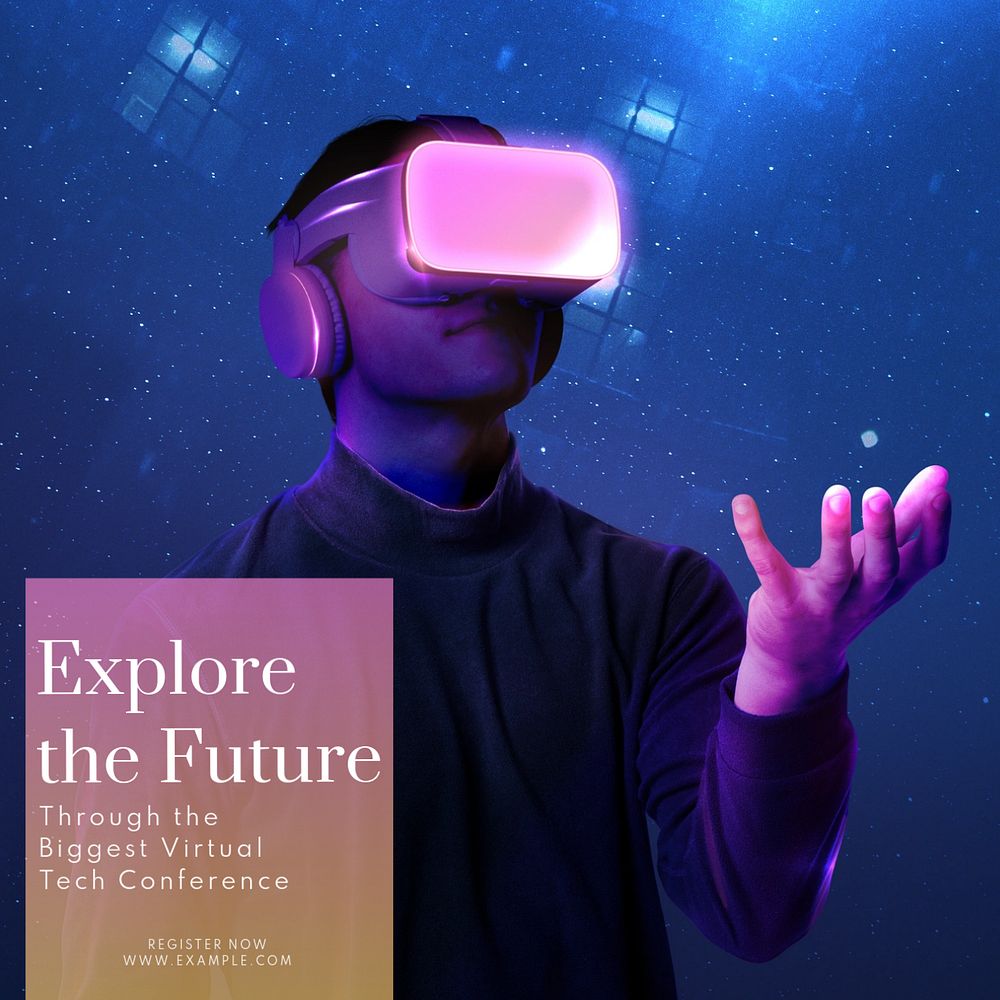 Explore the future Instagram post template, editable text
