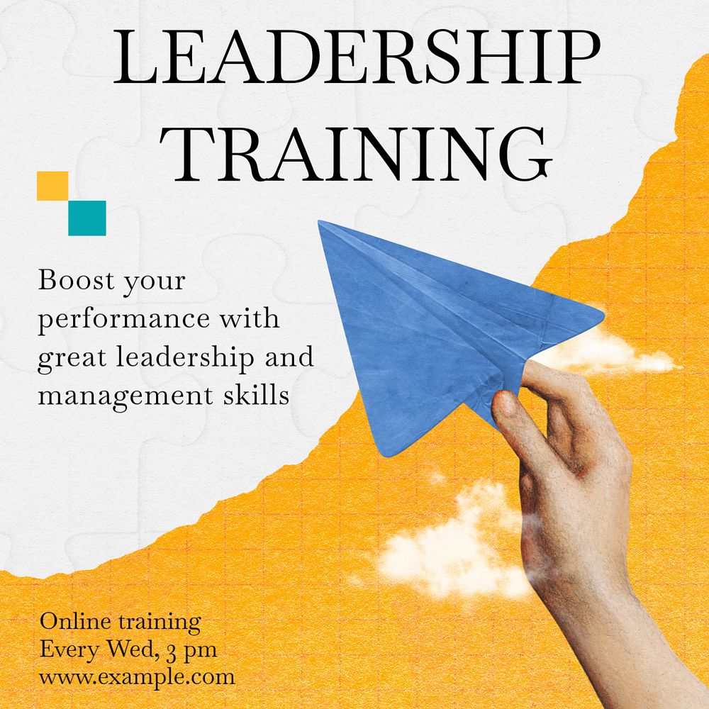 Leadership training Instagram post template, editable text