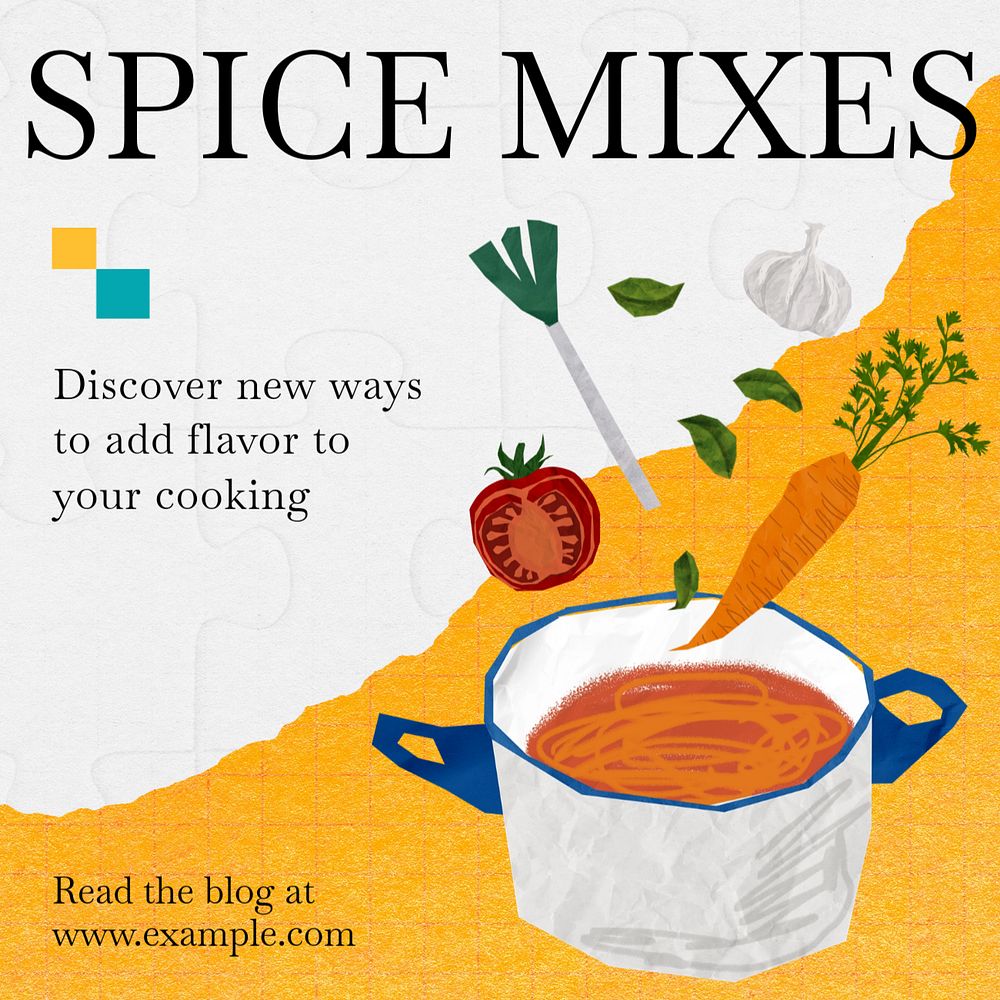 Spice mixes Instagram post template, editable text