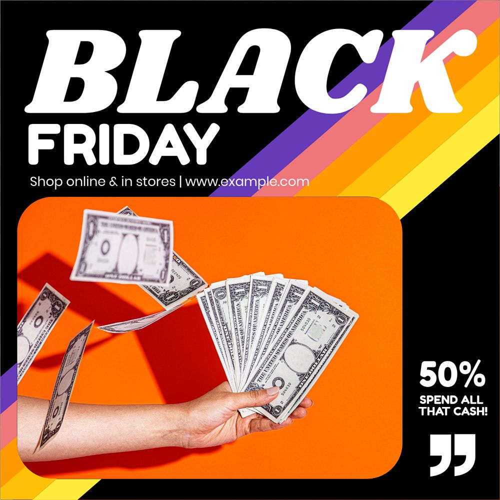 Black friday Instagram post template, editable design