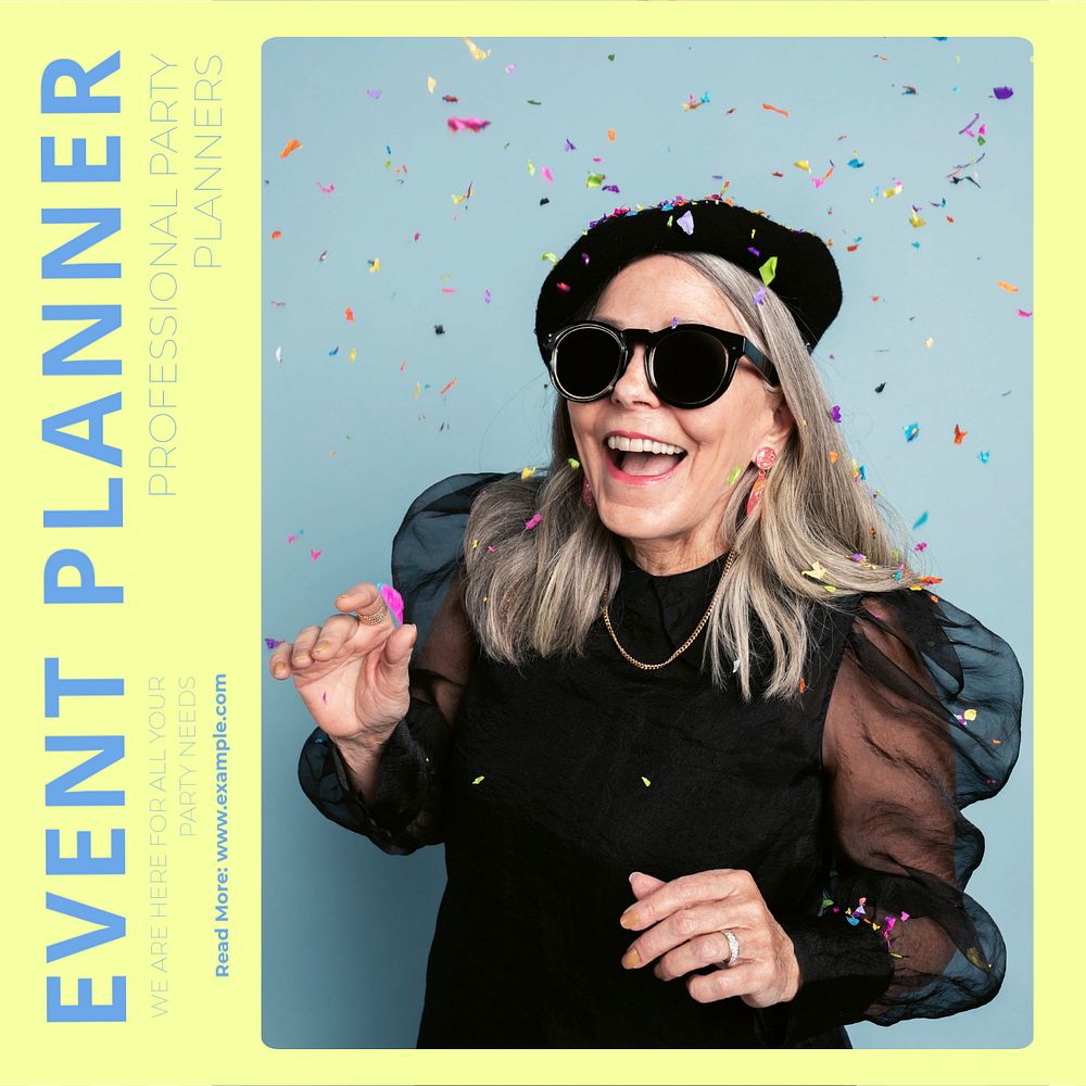 Event planner Instagram post template, editable design