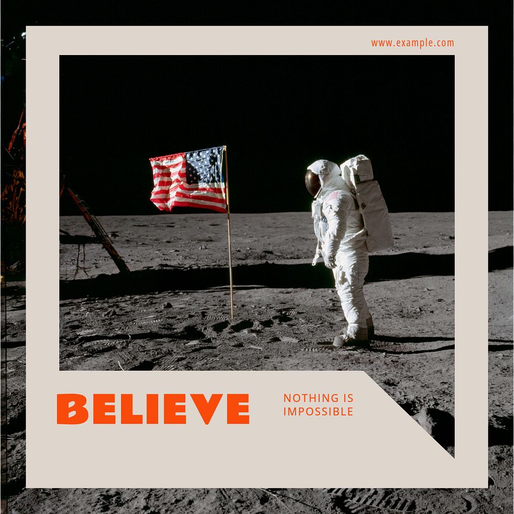 Believe Instagram post template, editable design