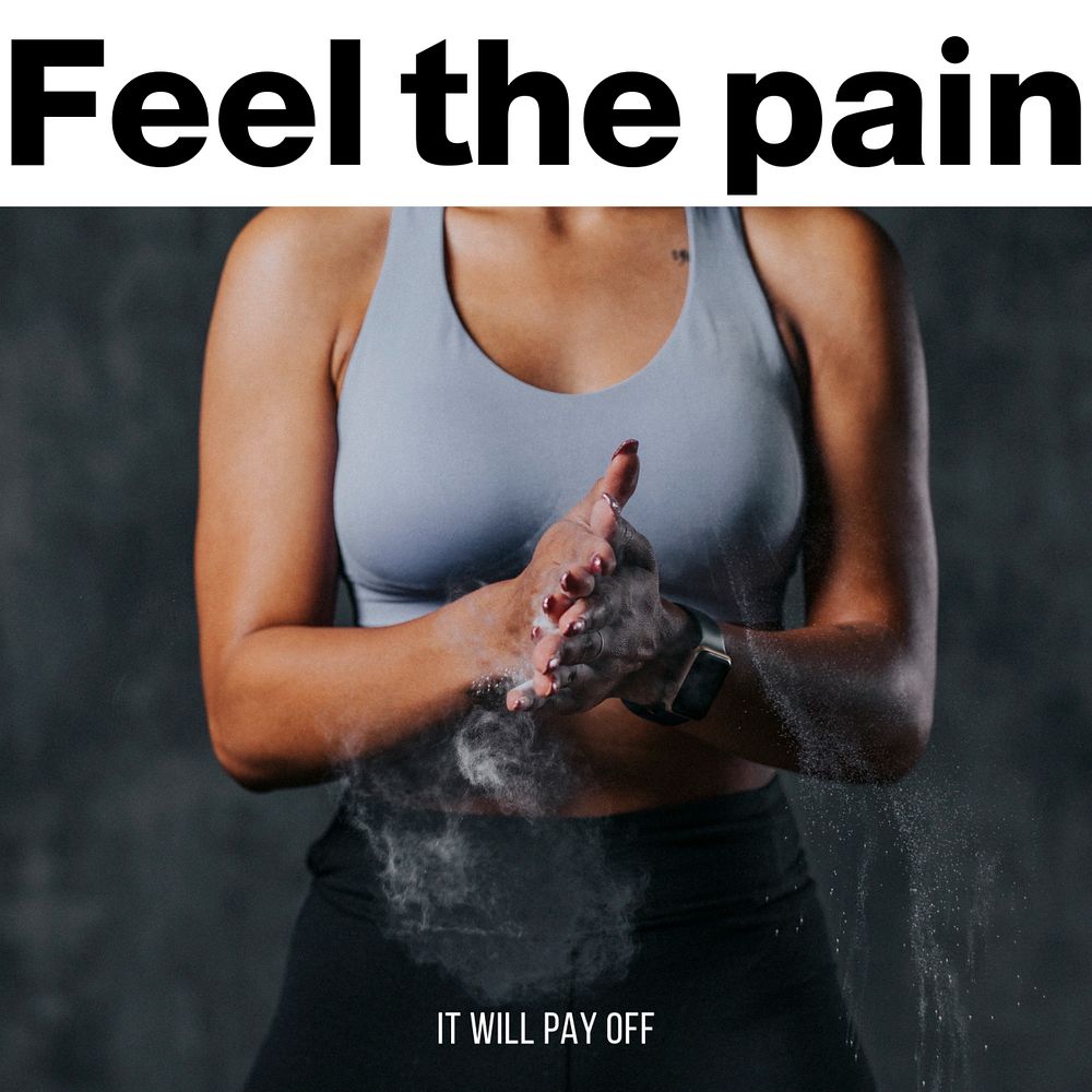 Feel the pain Instagram post template, editable design